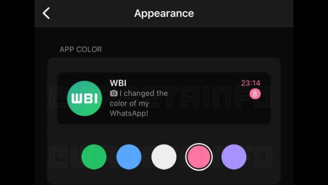 WhatsApp menu barev
