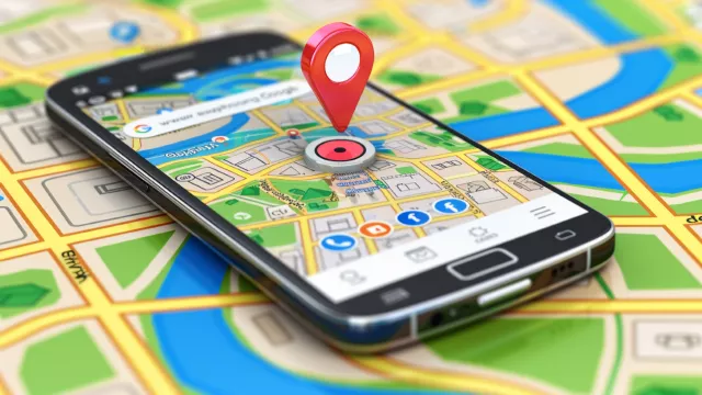 Mapy Google na displeji mobilu