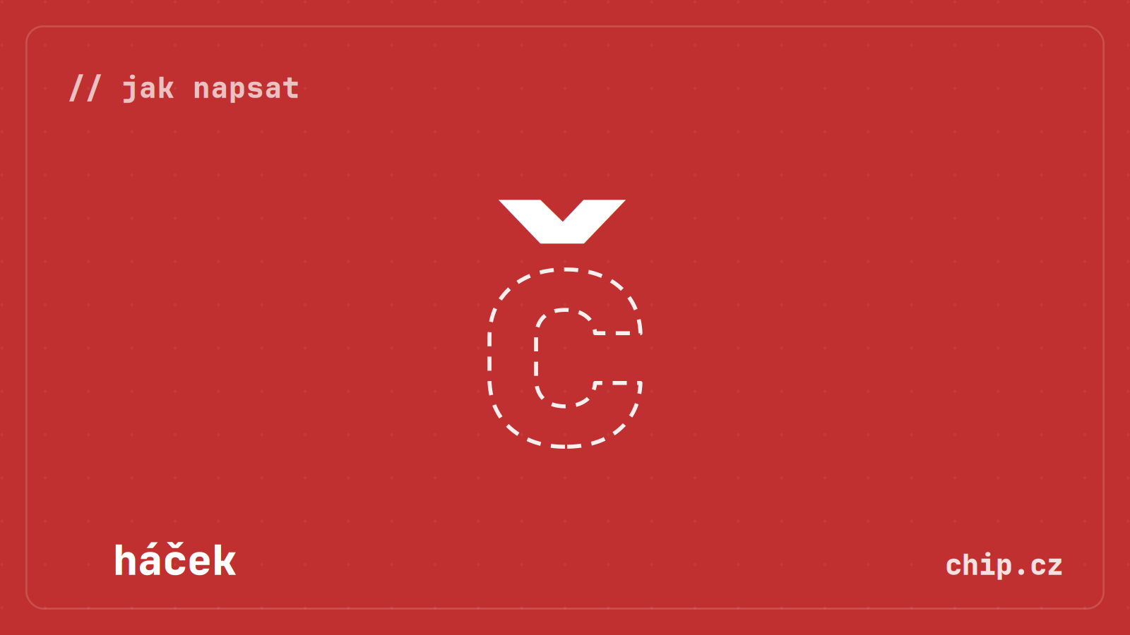 Symbol háčku na červeném pozadí.