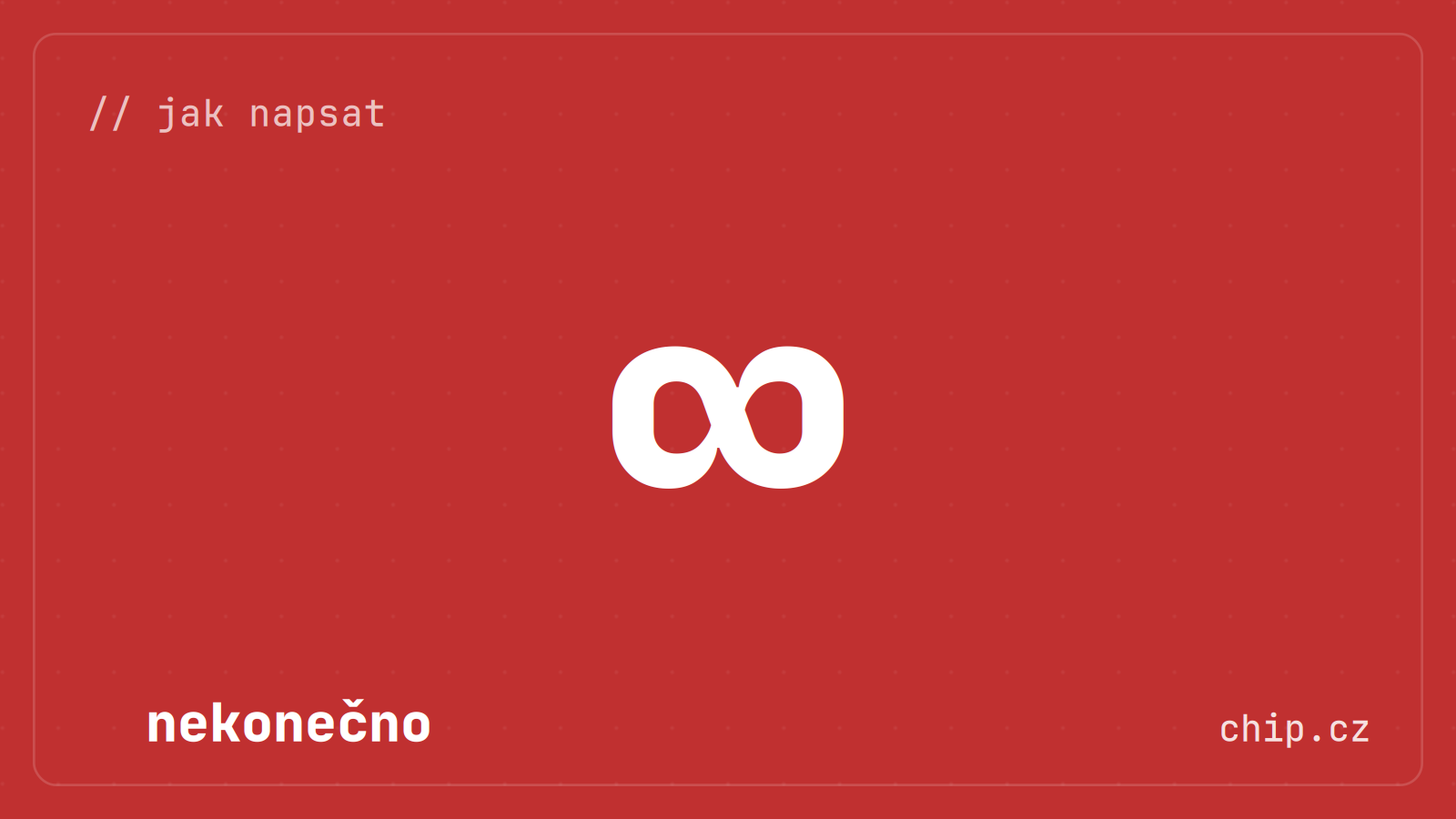 Symbol nekonečna na červeném pozadí.