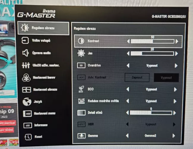 Menu Iiyama G-Master GCB3280QSU Red Eagle