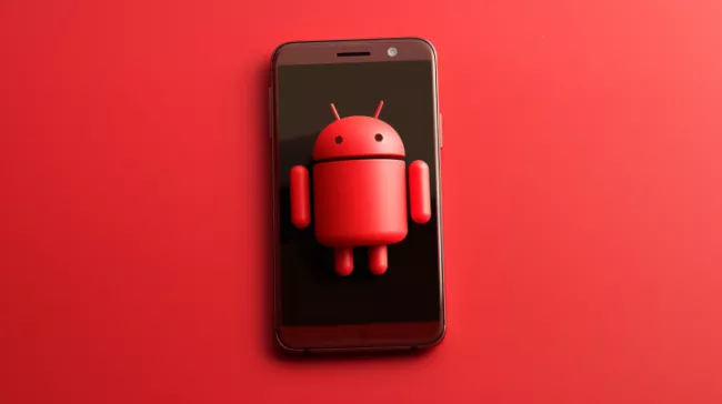 Android logo na displeji mobilu