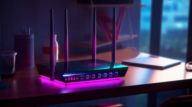Moderní Wi-Fi router na pracovním stole