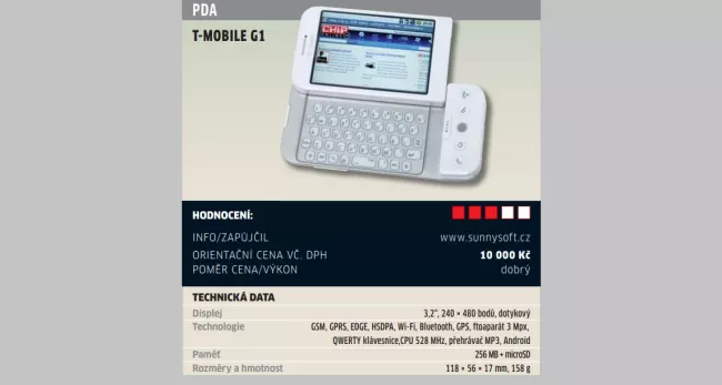 Recenze telefonu G1 z Chipu 4.2009