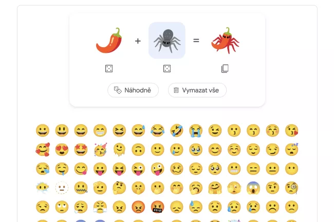 Ukázka editoru emotikon Emoji Kitchen