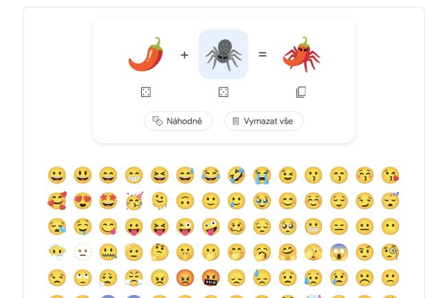 Ukázka editoru emotikon Emoji Kitchen