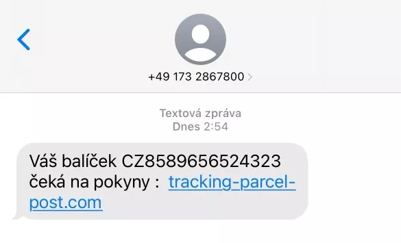 Podvodná SMS zpráva