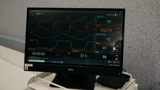 Monitor se zobrazením zdravotních parametrů