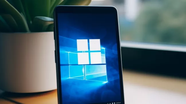 Smartphone s logem Windows na displeji
