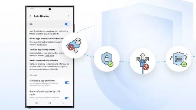 Vysvětlení symboly nové funkce Auto Blocker