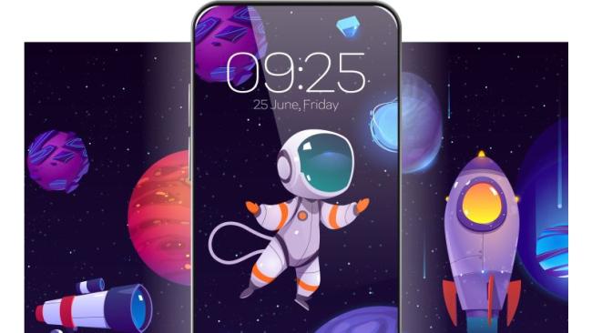 Smartphone a hvězdné motivy