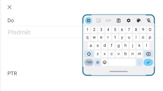 Softwarová klávesnice Gboard pro mobilní telefony