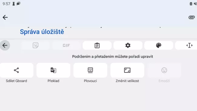Nastavení klávesnice Gboard