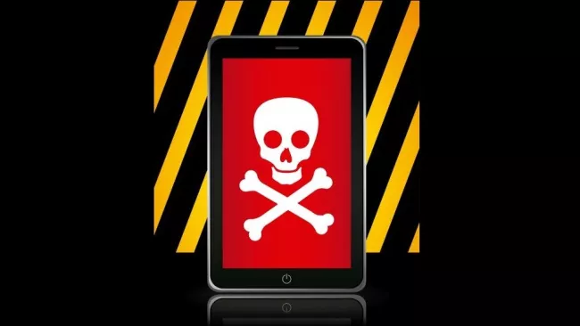 Symbol rizika na displeji mobilu