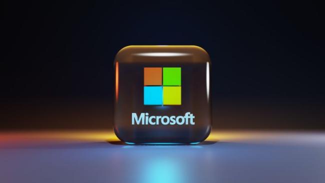 Logo Microsoft na 3D tlačítku