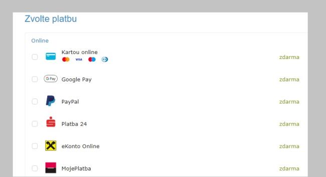Platební metody při internetovém nákupu