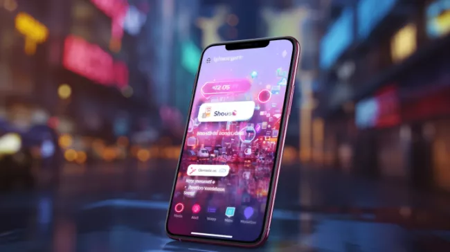 Display smartphonu s vláknem chatu a reklamami