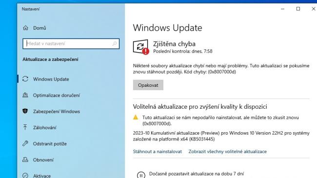 Služba Windows Update