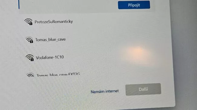 Instalace Windows 11 bez Wi-Fi