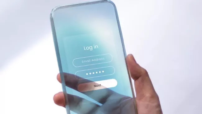 Smartphone a zadávání přihlašovacích údajů