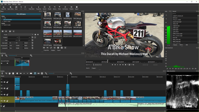 Uživatelské prostředí programu Shotcut