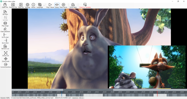 Prostředí programu Simple Video Cutter