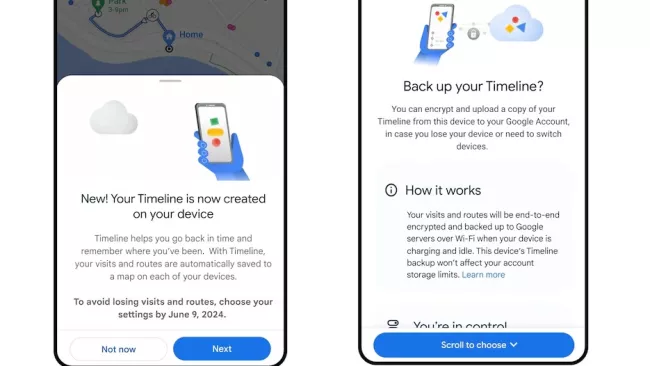 Aplikace Mapy Google a nastavení historie