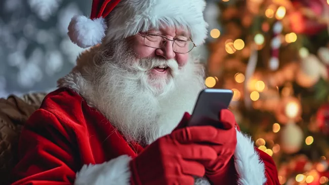 Santa Claus s telefonem