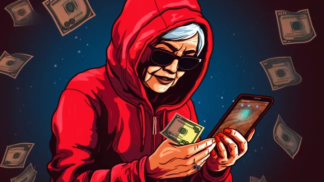 Důchodkyně s telefonem