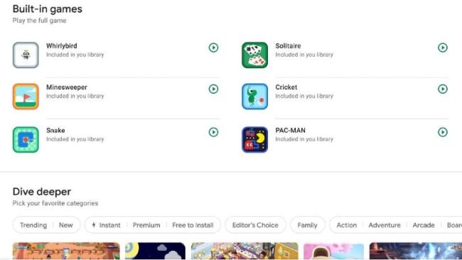 Prostředí aplikace Hry Google Play