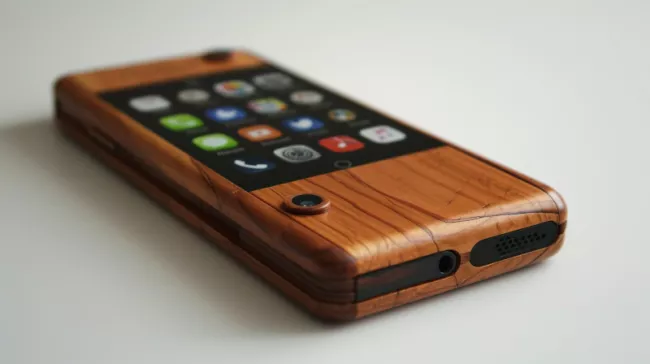 Smartphone vyrobený ze dřeva