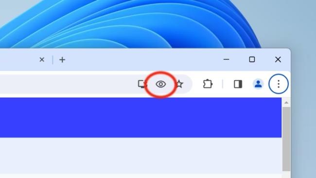 Symbol oka v adresním řádku prohlížeče Chrome