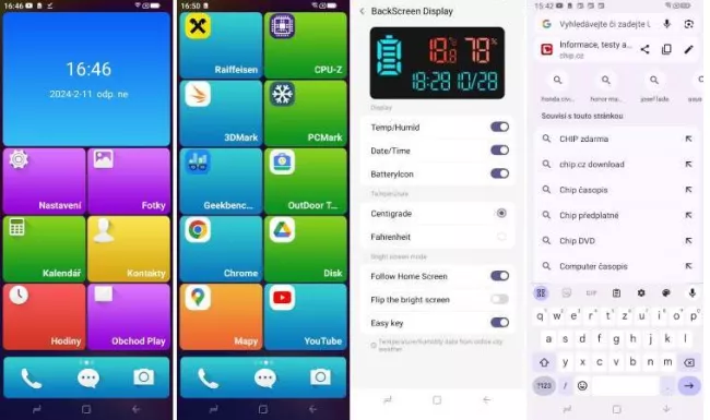 Rozhraní telefonu Doogee Smini