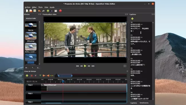 Náhled na video v programu OpenShot