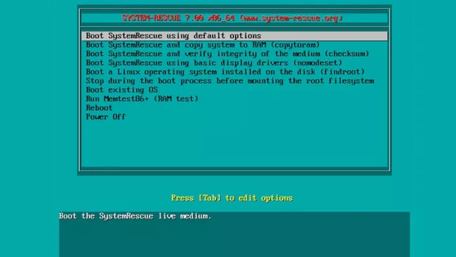 Hlavní okno programu System Rescue