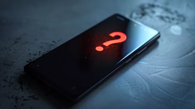 Smartphone s otazníkem