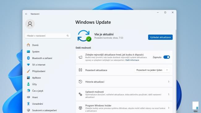 Aktualizační okno Windows Update