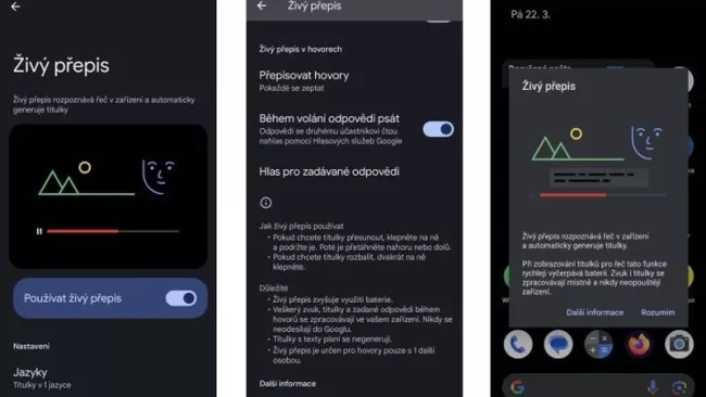 Přepis řeči Android