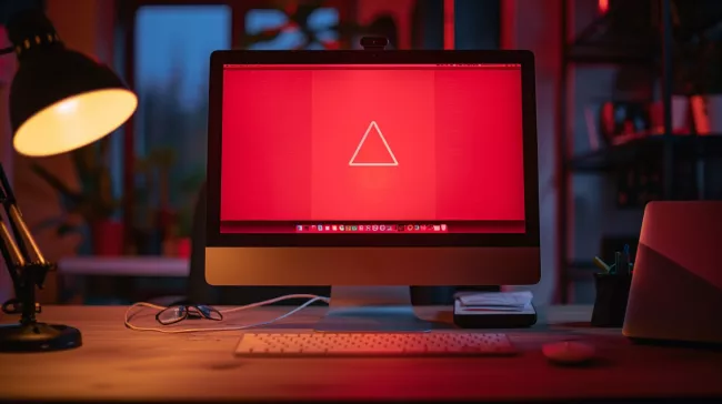 Monitor zobrazuje varování