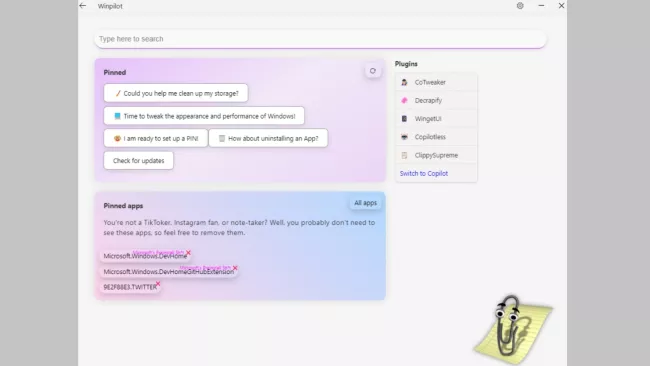 Prostředí programu Winpilot