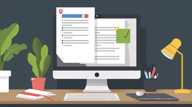 Dokumenty na obrazovce monitoru