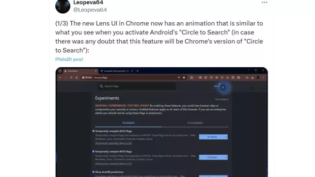 Informace o připravované novince vyhledávání na síti X