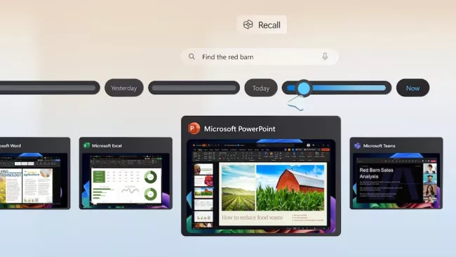 Časová osa s různými formami obsahu