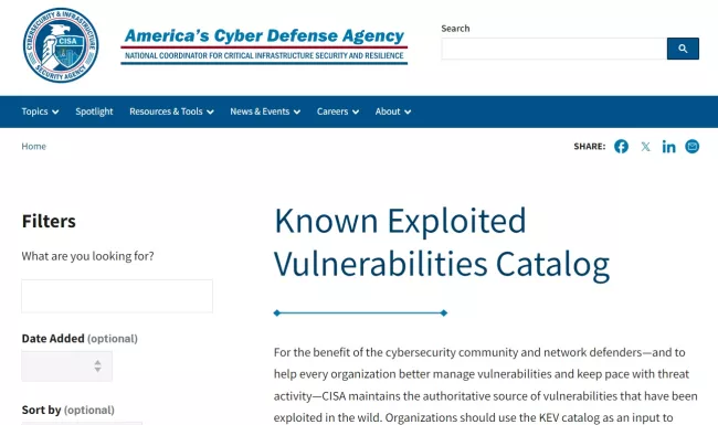 Webové stránky americké kyberbezpečnostní agentury