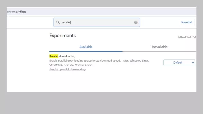 Nastavení příznaku pro paralelní stahování v Chromu