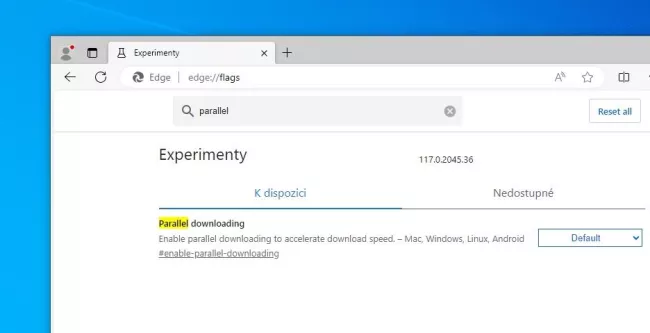 Nastavení paralelního stahování v Microsoft Edge