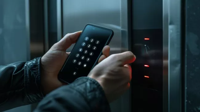 Uživatel zadává PIN na svém smartphonu