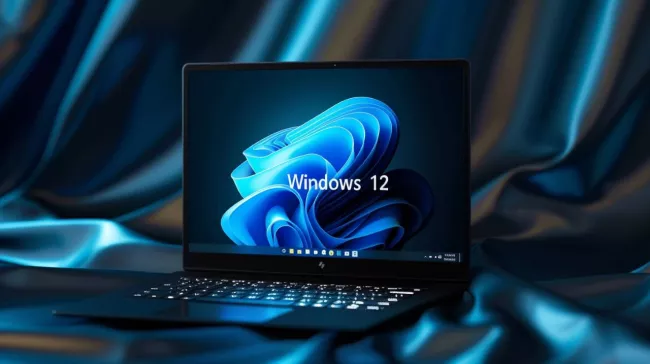 Laptop s pracovní plochou Windows 12