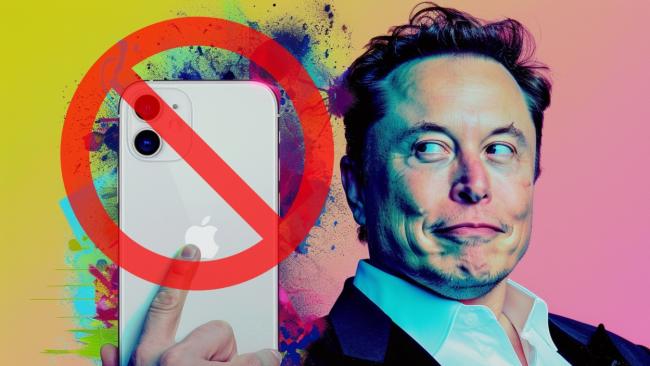 Elon Musk a iPhone