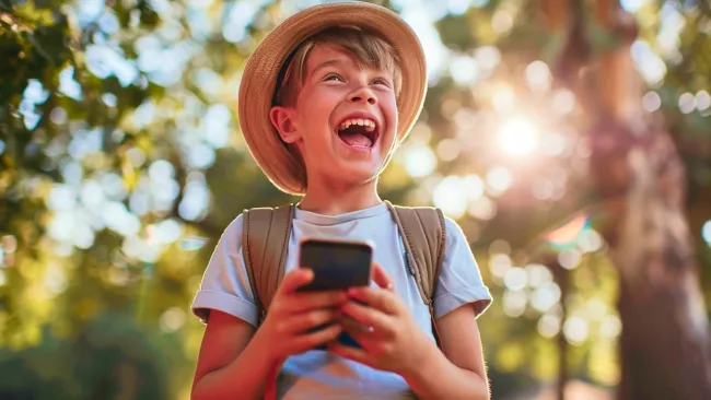 Dítě s telefonem